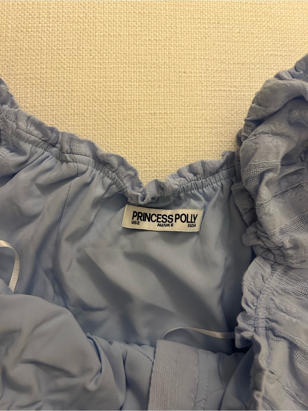 Suiter Frill Detail Top Soft Blue - Picture 3 of 4